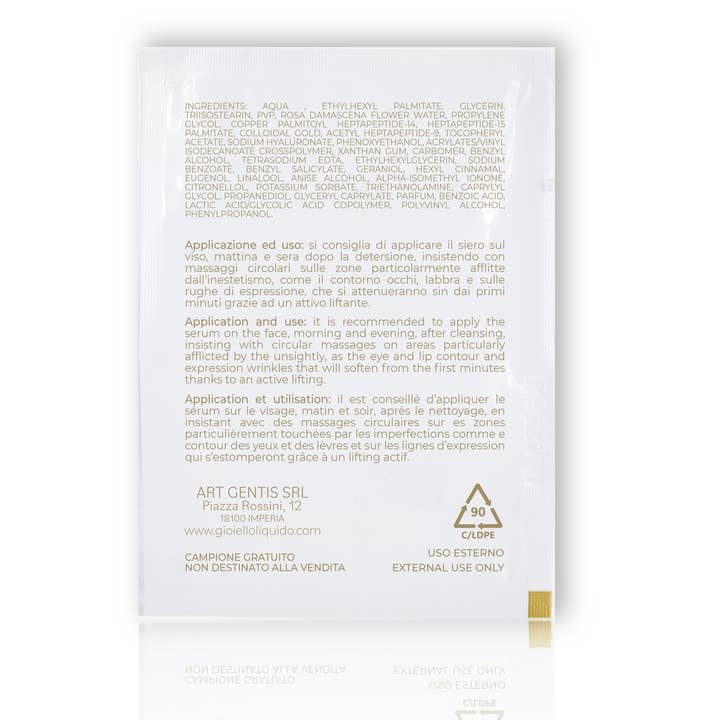Gioiello Liquido - Wholesale Facial Serum/Concentrate - FACE SERUM SAMPLE “PURE GOLD” 3 ML1