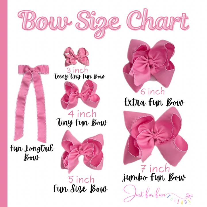 Just For Fun Threads - Wholesale Hair Bow - Kids - Fun Size Solid Moonstitch Hair Bows (5in)