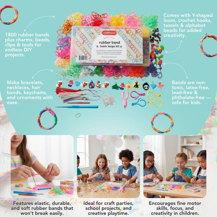 Incraftables - Wholesale DIY Craft Kit - Kids - Incraftables Rubber Band Bracelet Kit – 1800pcs2