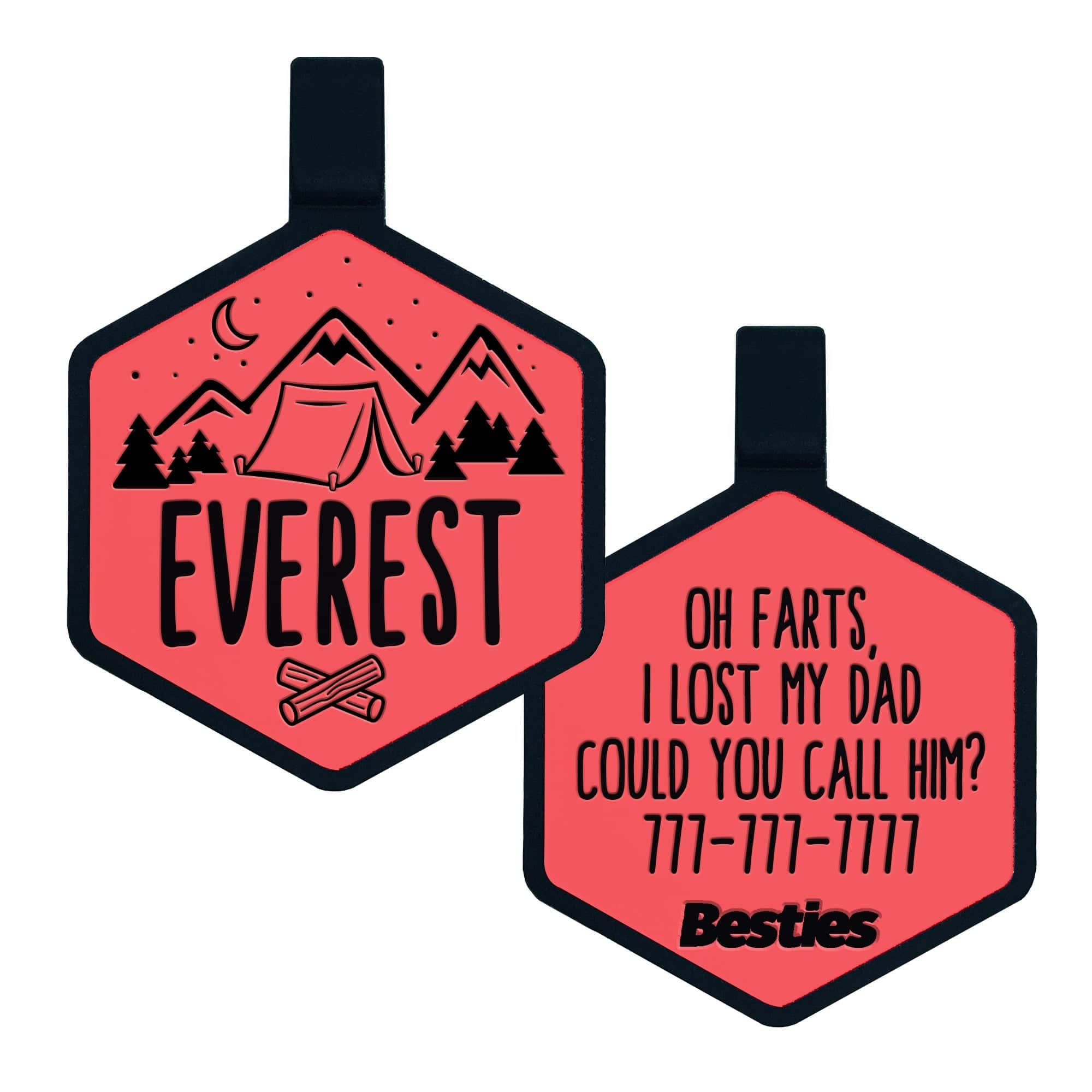 Besties Pets - Wholesale Pet Identification Tag - Dog - Happy Camper Silicone Dog ID Tag2