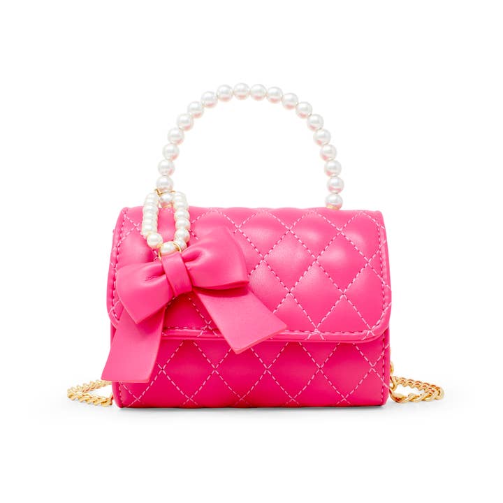 Tiny Treats and ZOMI GEMS - Wholesale Crossbody bag – kids - Quilted Pearl Handle Bow Ribbon Handbag2