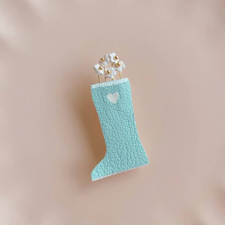 du vent dans mes valises - Wholesale Brooch - Rain boot brooch, the flower boot