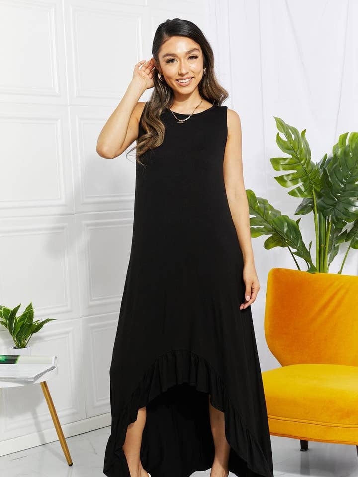 High-Low Ruffled Maxi Dress for wholesale by Lecatta Fashion