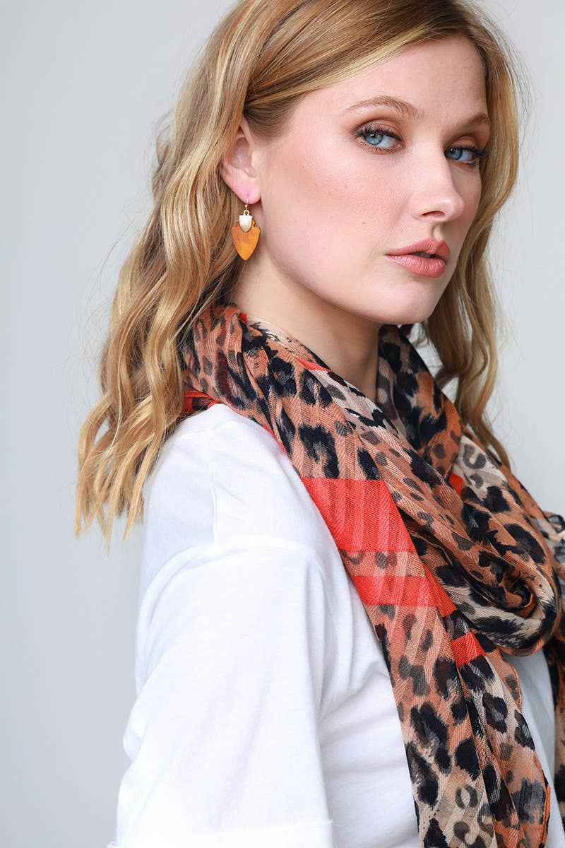 Red Douby Leopard Scarf for wholesale on Faire2