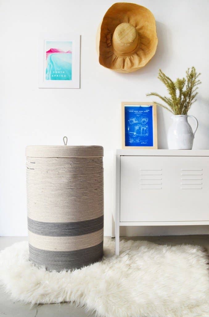 Mia Mélange – wholesale Laundry basket – Lidded Laundry Basket XT (Verona) - Grey (tassel)2