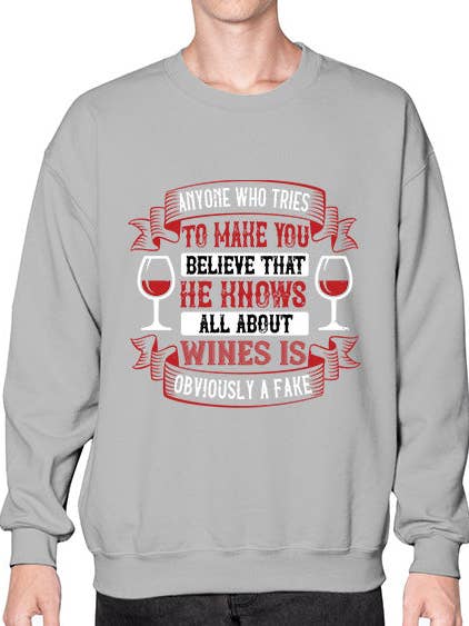 jeder, der versucht, Sie glauben zu machen 567# - Wein- Sweatshirt - Crew für den Großhandel von tshirt unlimited