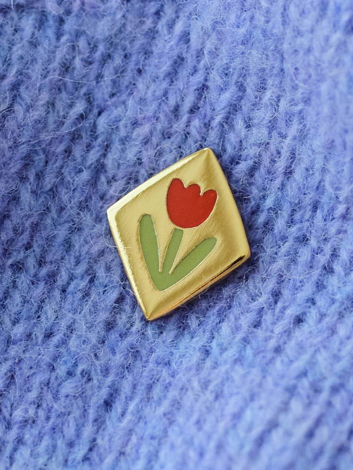 Tulip Flower Enamel Pin for wholesale by Claire Paul