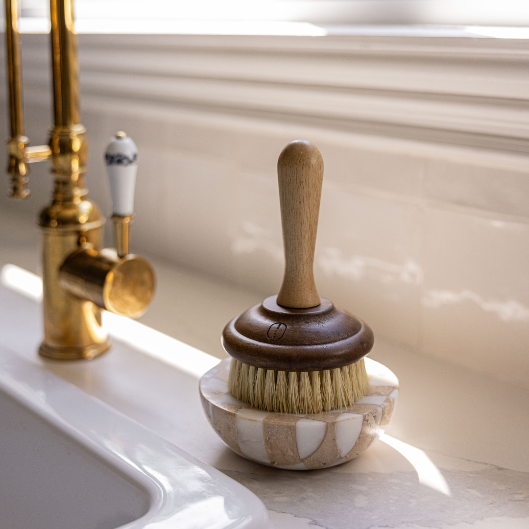 Luxe B Co - Wholesale Kitchen Soap Dish - Checkered Travertine & Marble Soap Dish5