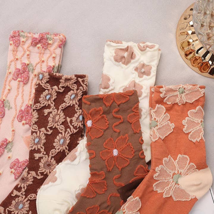 Funkyrel® Atzbranding Limited - Wholesale Socks - Women's - Rufia - Orange Embossed Women's Socks