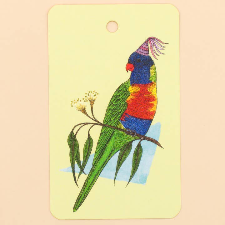 Sunshine Sea Art - Wholesale Gift tag - Rainbow Lorikeet Birthday Gift Tag Australia Bird Swing Tag0
