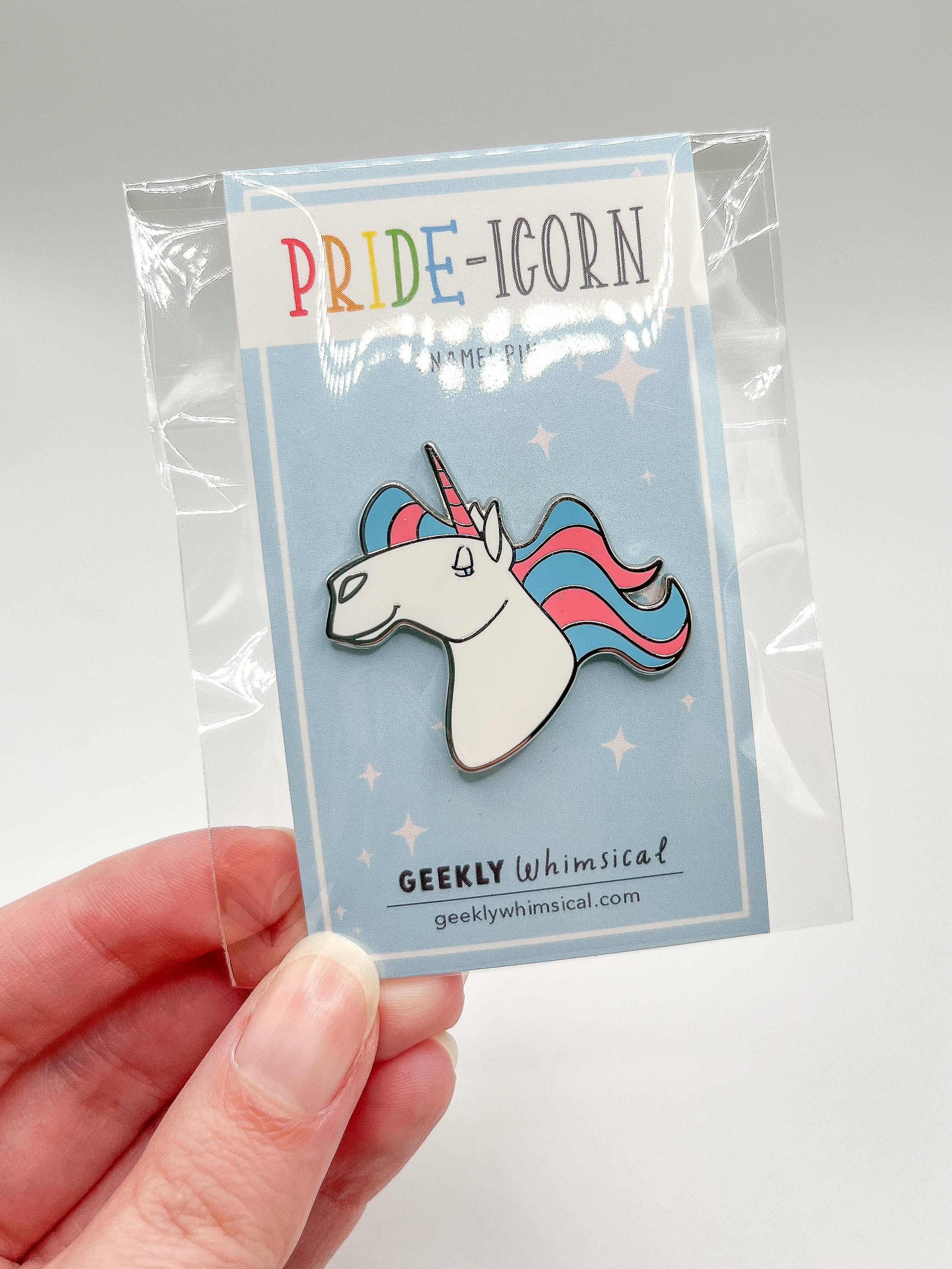 Geekly Whimsical - Wholesale Lapel Pin/Button - Pride-icorns! Pride Unicorn Enamel Pin - Transgender3