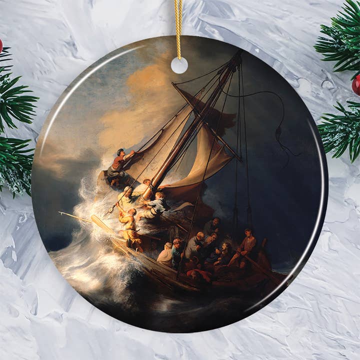 Rembrandt The Storm On The Sea Of Galilee Ceramic Ornament for wholesale by OrnamentallyYou