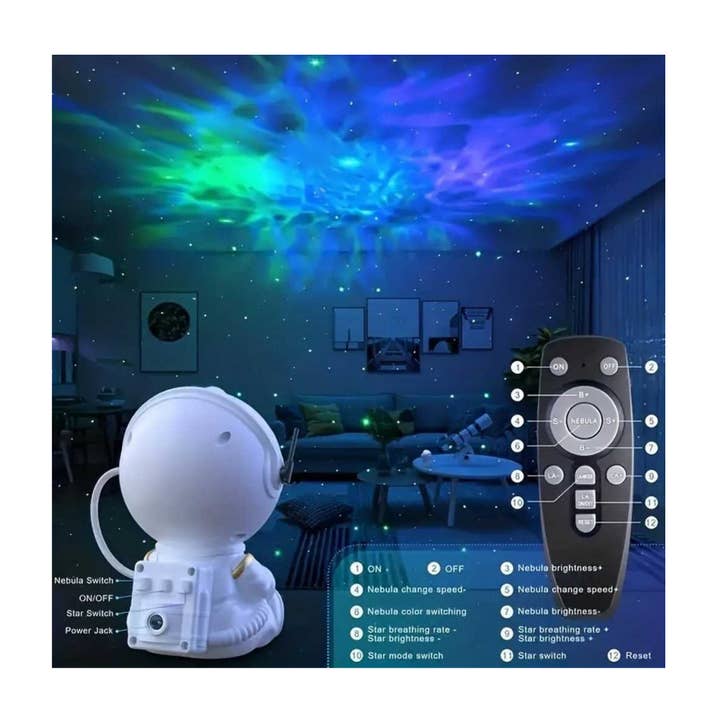 K & S WHOLESALE INC - Wholesale Night Light - 6" SITTING ASTRONAUT SPACE PROJECTOR LIGHT 24PCS2