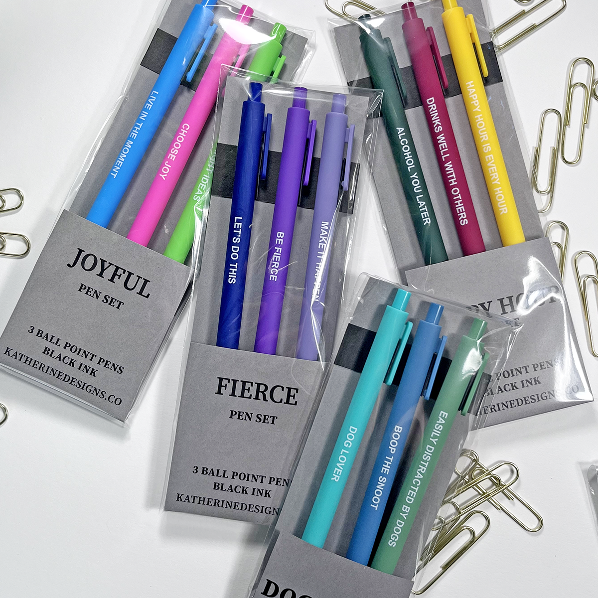 Katherine Designs & Co. - Wholesale Pen - Positive Pens Set for journaling, stationery gift items2