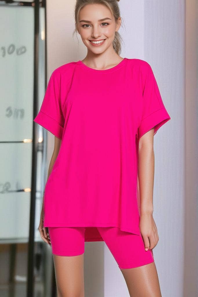 42POPS – wholesale Mjukisset – Dam – .Mikrofibertopp & Bikershorts 2-delat set42