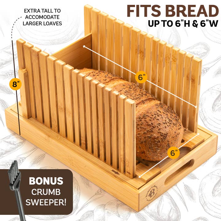 Bambusi - Wholesale Bread Mix - Adjustable Bamboo Bread Slicer for Homemade Loaves3
