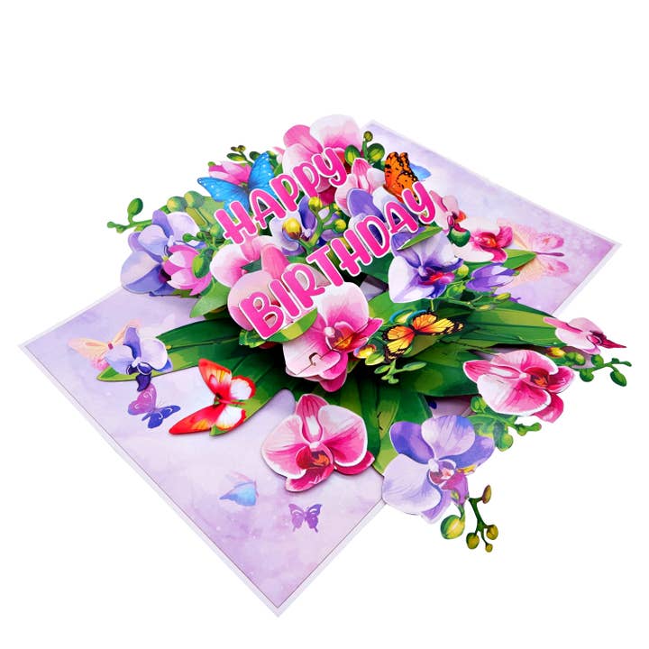 Wonder Paper Art – wholesale Everyday greeting card – Happy birthday Floral Pop Up Card