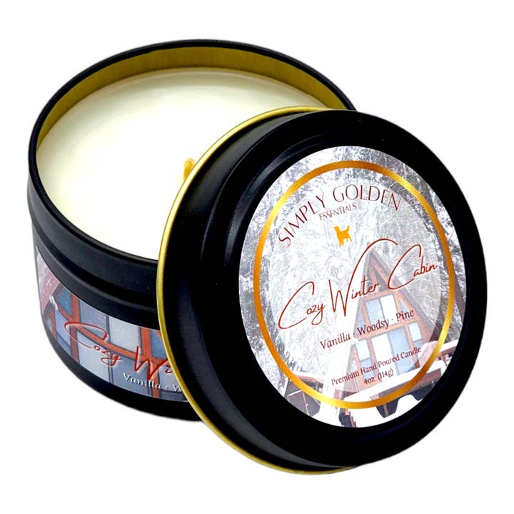 Cozy Winter Cabin Premium Candle 4 & 8oz for wholesale by Simply Golden Essentials