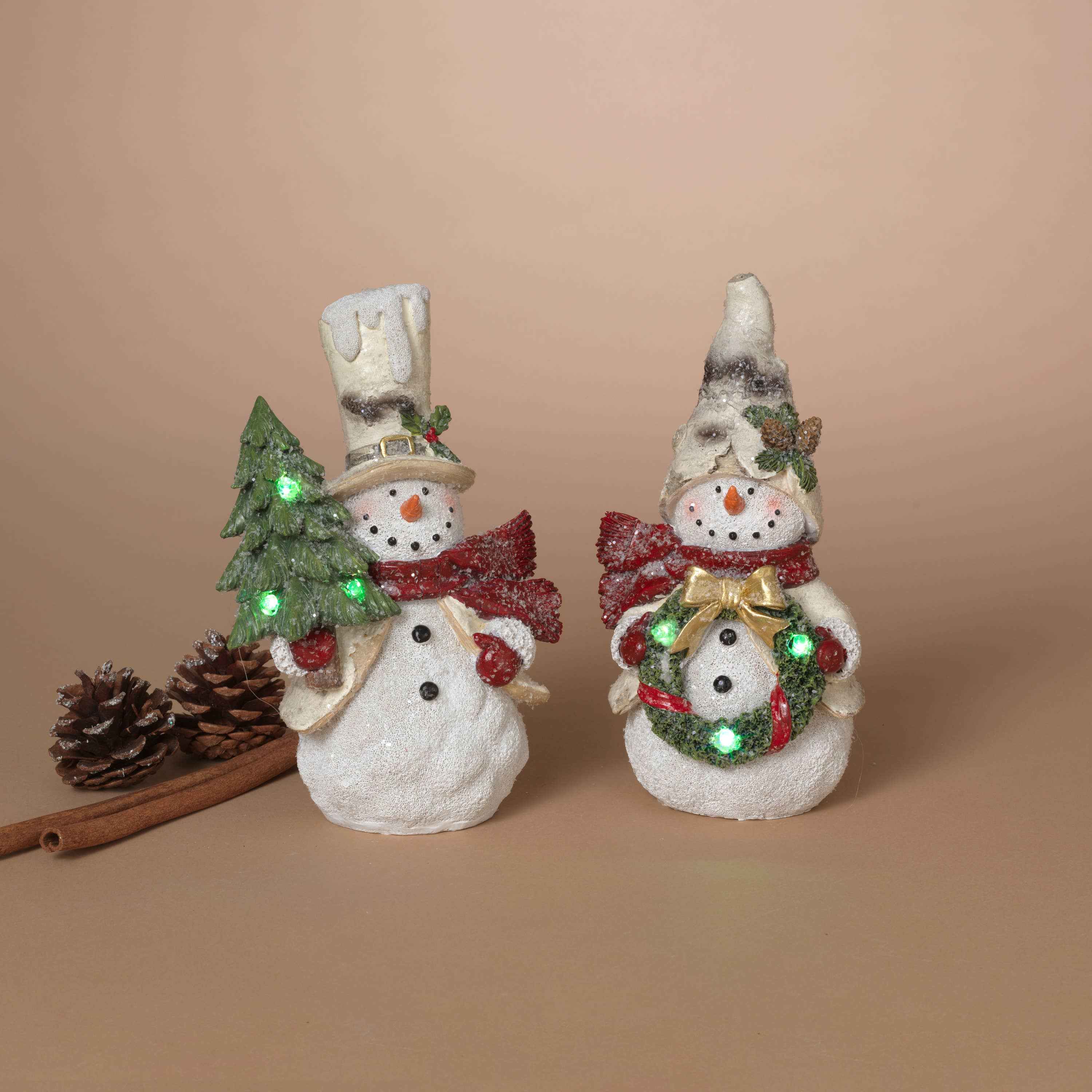 The Gerson Companies - Wholesale Christmas Decoration - Gerson Christmas 7.8"H B/O Lighted Resin Holiday Snowman, 20