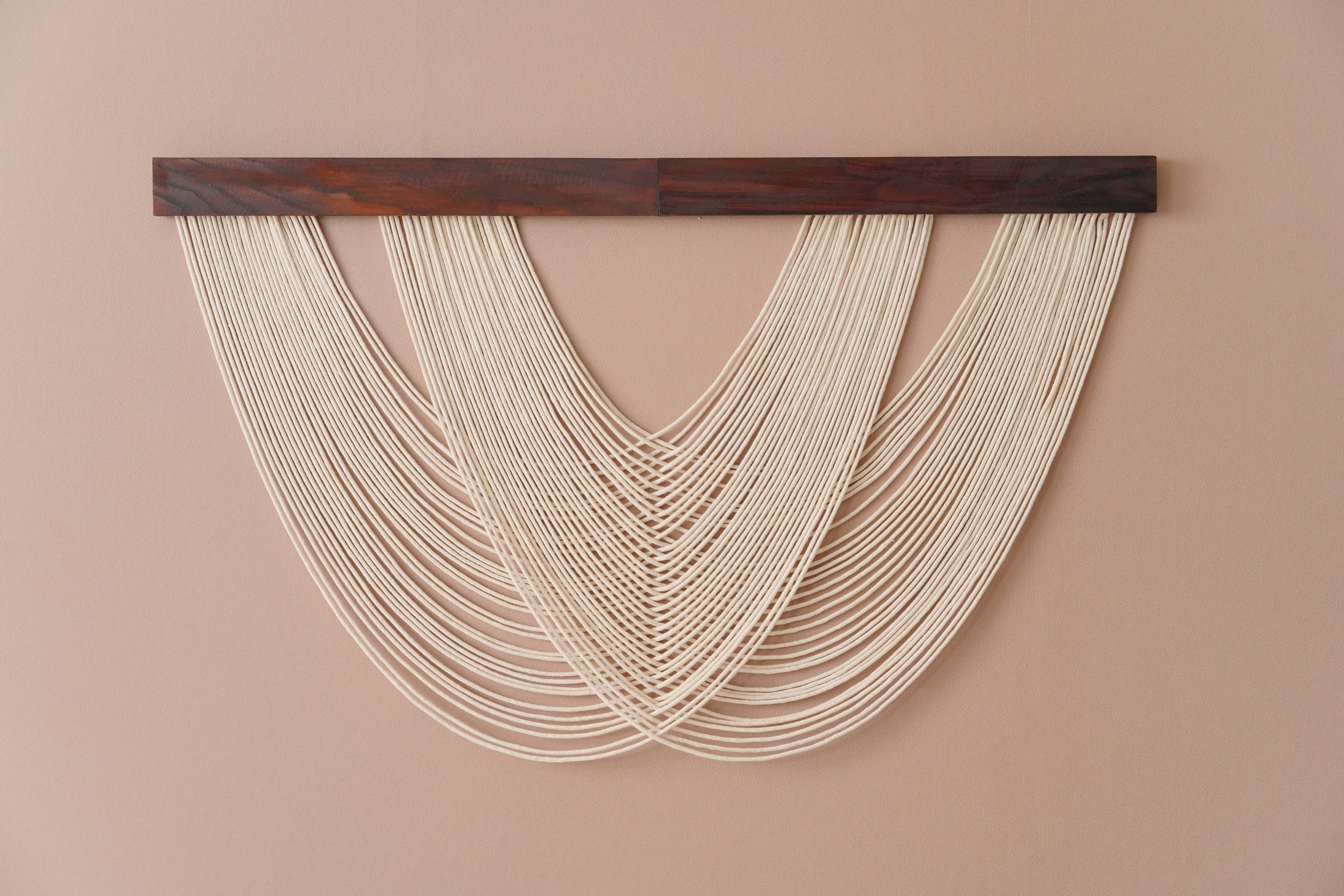 BeanDaikon - Vente Tapisserie/textile - Art mural en macramé en fibres - Modèle W997