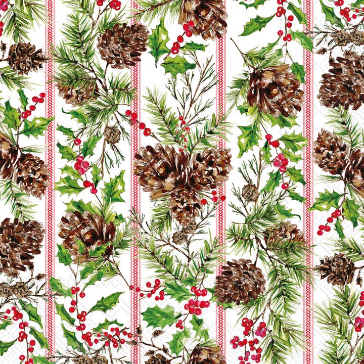 Servilletas de Papel para Almuerzo 20 unidades Piña Cono Toile Tira Navidad para venta al por mayor de Boston International