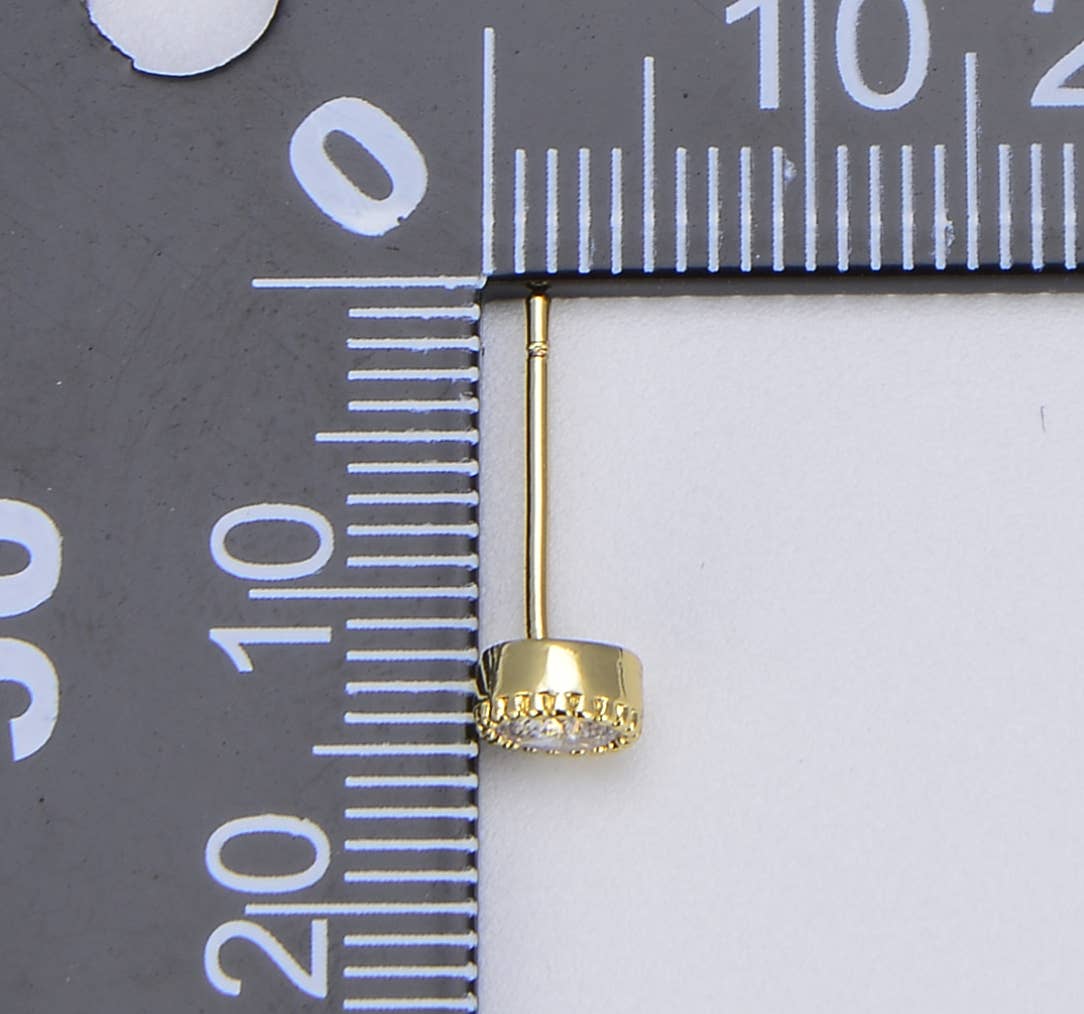 Beads Creation - Vente Clous d'oreille - Boucles d'oreilles à tige délicates Micro Pave CZ en or, ER1812