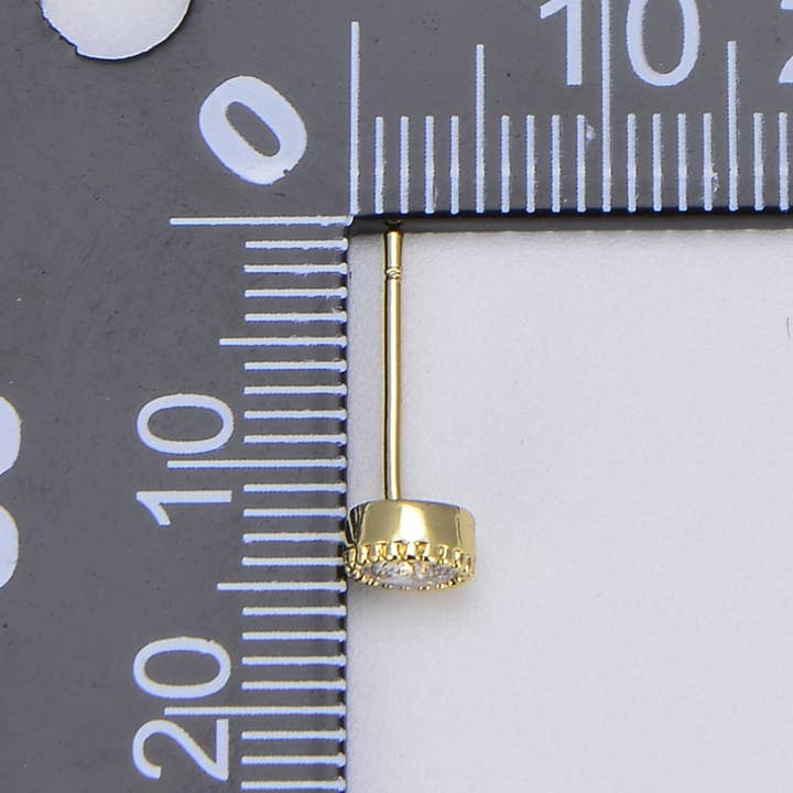 Beads Creation - Wholesale Stud/Post Earrings - Dainty Micro Pave CZ Stud Earrings in Gold Filled, ER1812