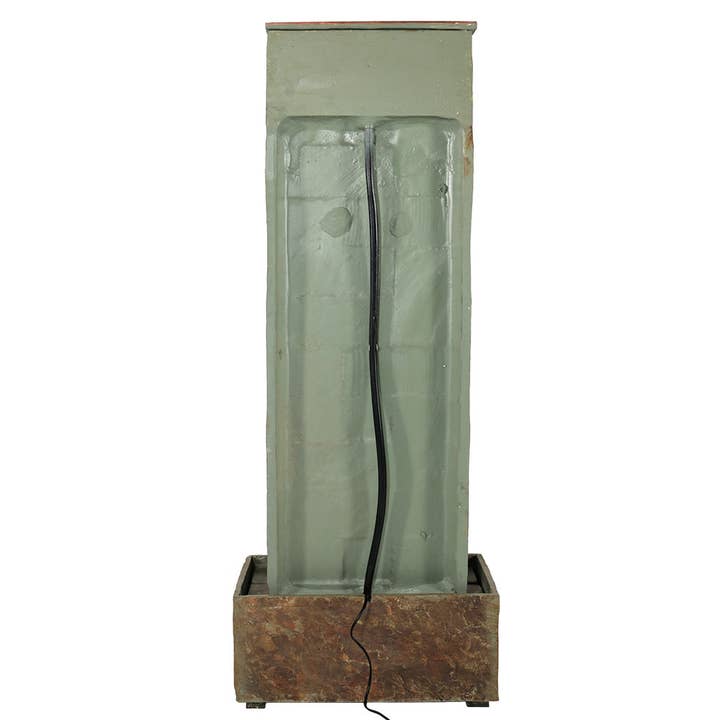 Sunnydaze Decor - Wholesale Outdoor Ornament/Decor - Slate/Copper Clock Waterfall Fountain with Lights - 49 in