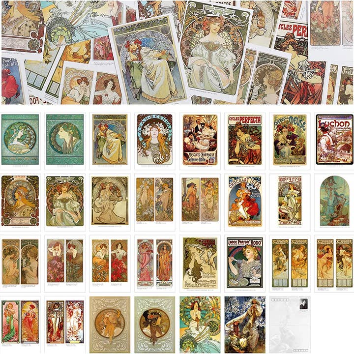 Magnifique Hearts - Vendita all'ingrosso Cartoline - Cartoline Alphonse Maria Mucha, stampe artistiche, 3,9X5,5 in1