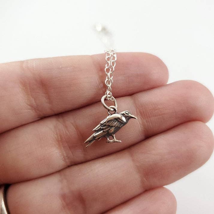 CY Design Studio - Wholesale Pendant/Charm Necklace - Tiny Raven Charm Sterling Silver Necklace2