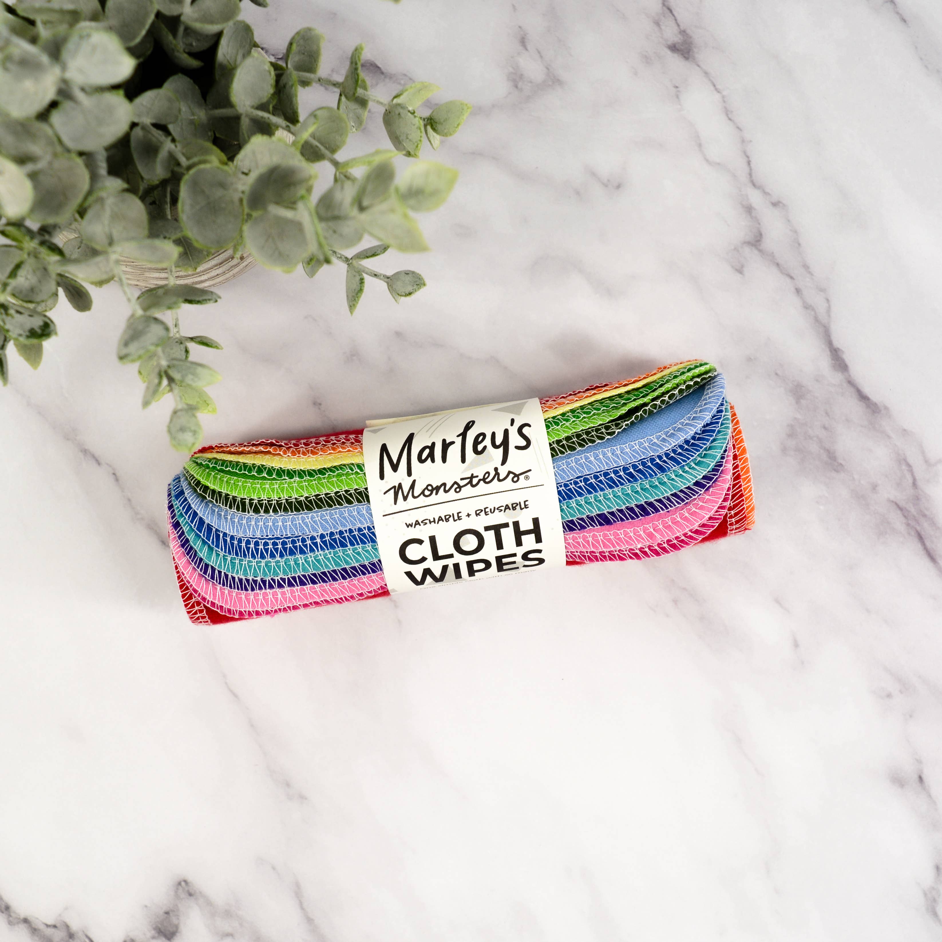 Marley's Monsters - Wholesale Face & Body Wipes - Cloth Wipes: Rainbows - 12 pack - Case of 60