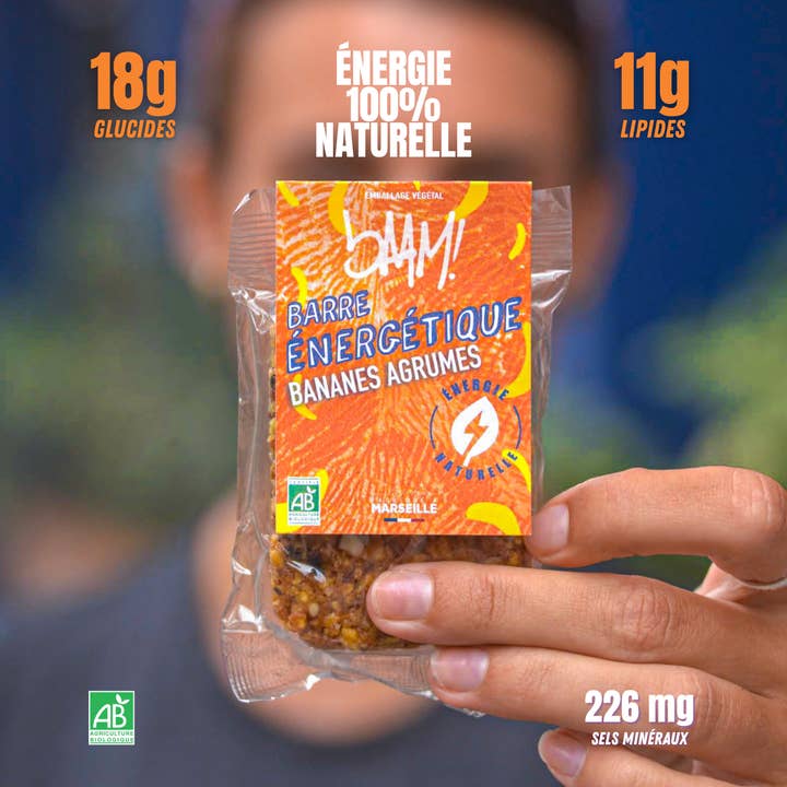bAAM! - Wholesale Snack Bar - Organic Energy Bar (40g) - BANANA CITRUS ๐๐1