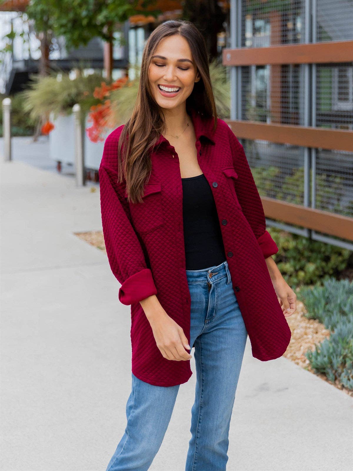 Tickled Teal - Wholesale Shirt Jacket/Shacket - Women's - Quilted Shacket4