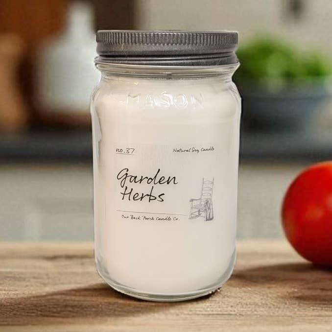 Garden Herbs Soy Candle for wholesale by Our Back Porch Candle Co