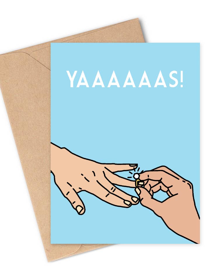 YAAAAAAS gratulationskort för wholesale av Two Brides Presents