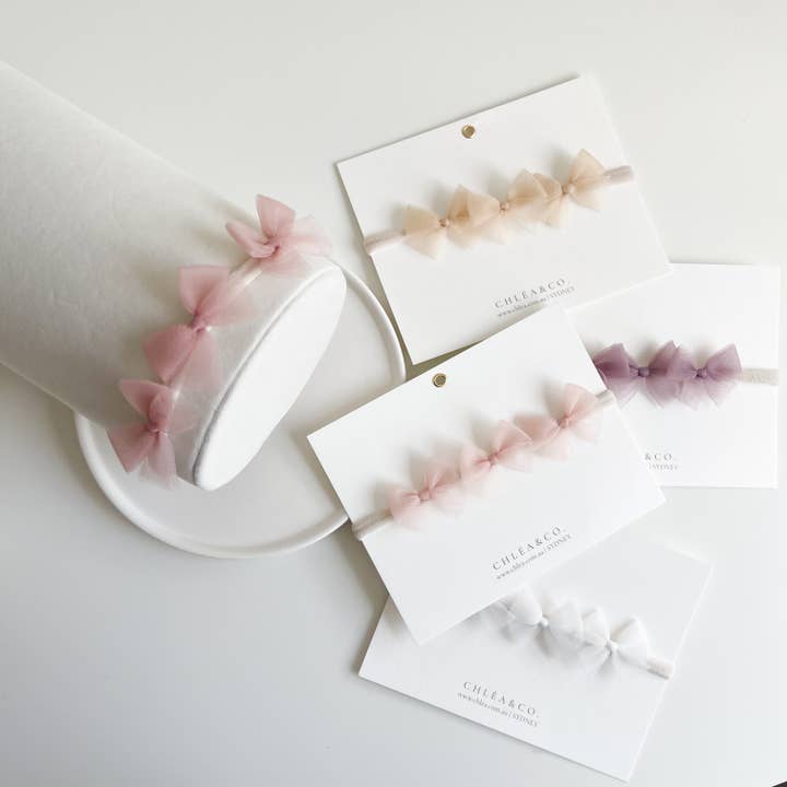 Ballerina Tulle Bow Headband for wholesale by Chlea & Co.