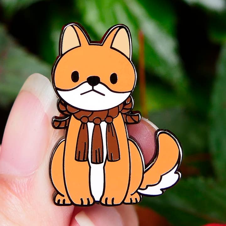 Shiba Inu Enamel Pin | Japanese Okage-inu | Brown | Cute Dog for wholesale by Meg-chan Doodles