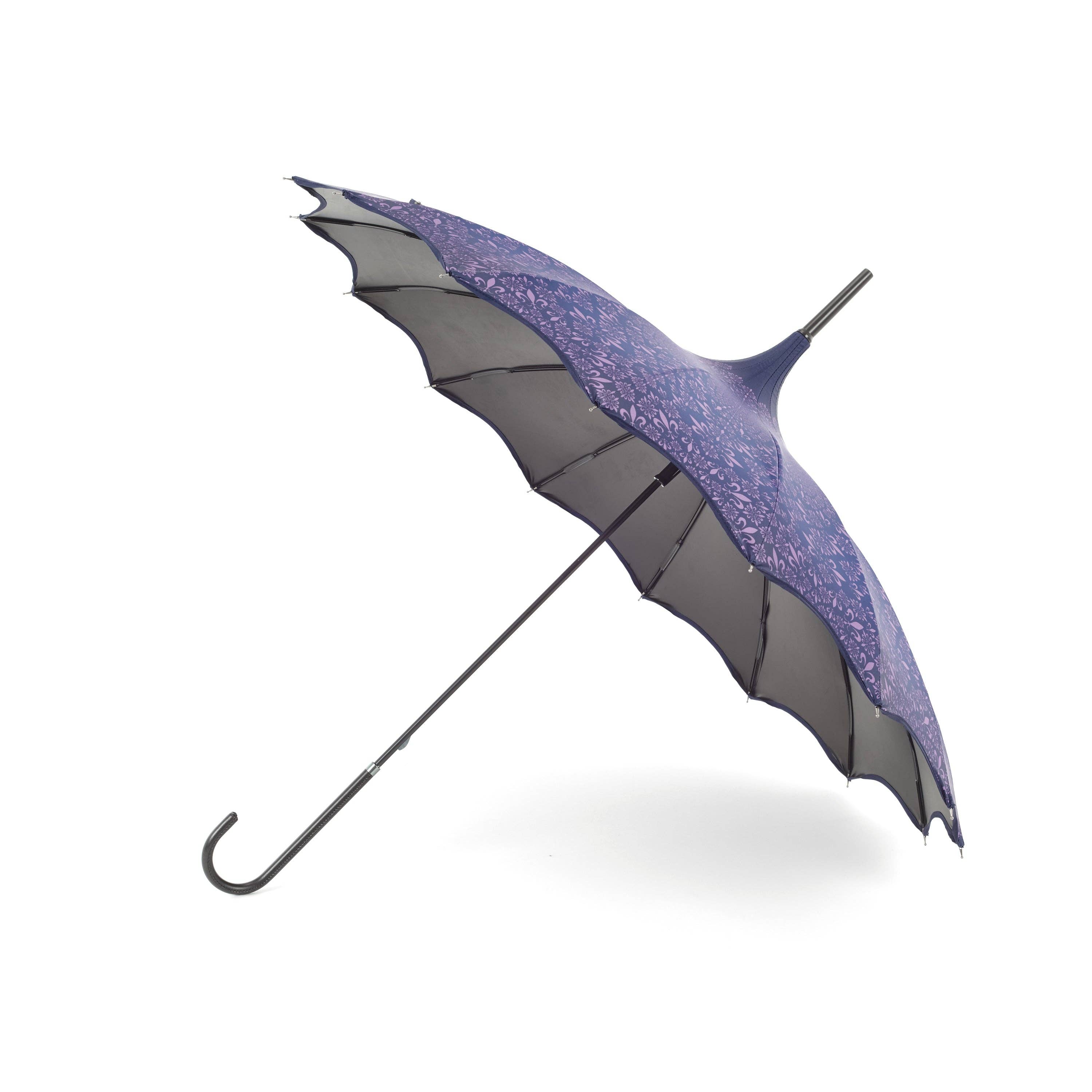 Soake - Venta al por mayor Paraguas - Mujer - Pagoda con patrón boutique y borde festoneado en púrpura4