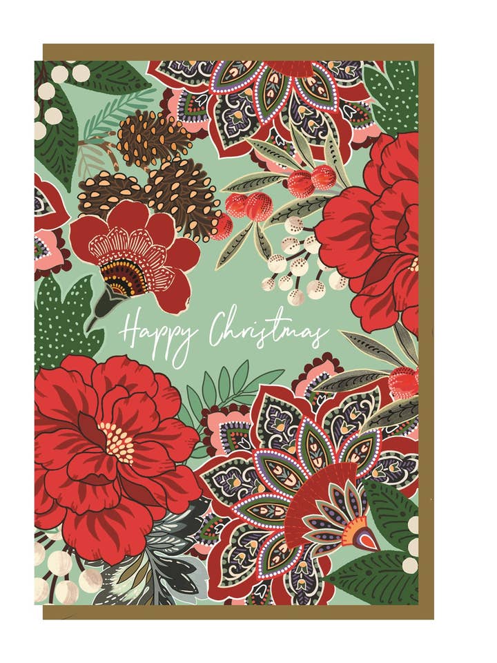 EBX10 Pommes de pin de Noël - Carte de Noël pour la vente par Earlybird Designs