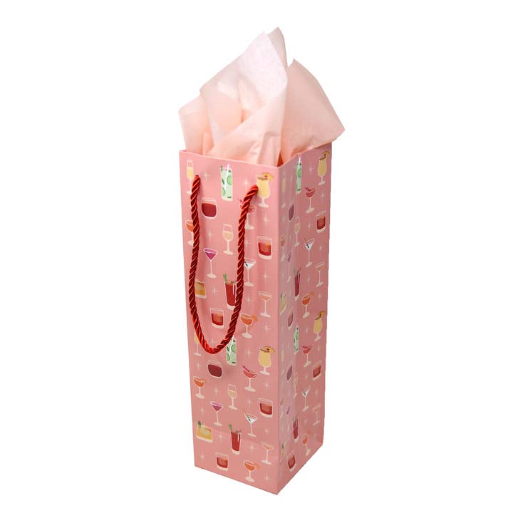 Unblushing - Wholesale Gift Bag - Summer Party Bachelorette Cocktail Wine Bag - Coated Paper