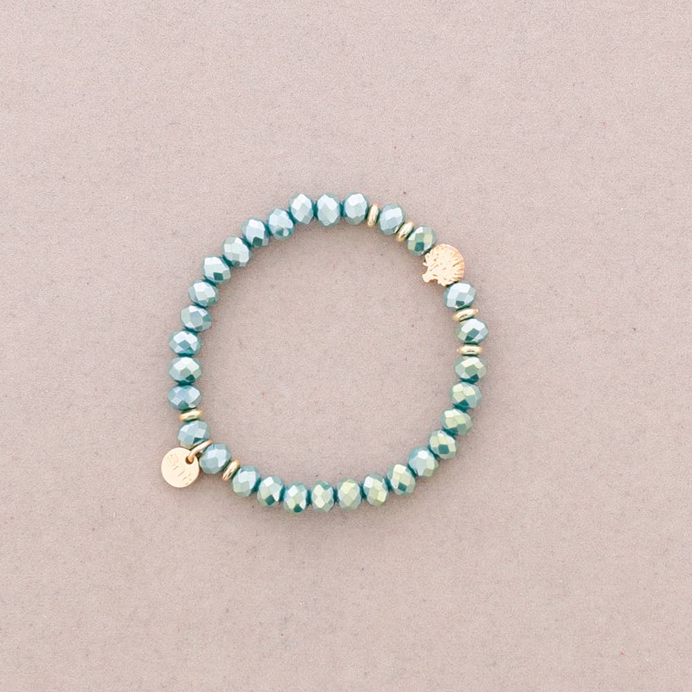 Sonata - Venta al por mayor Pulsera de cuentas - Pulsera Elastica Cristales Facetados Arbol Metal8