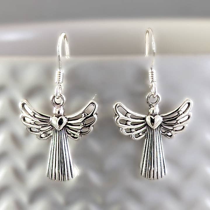 Loving Guardian Earrings in Sterling Silver for wholesale by The Green Gecko