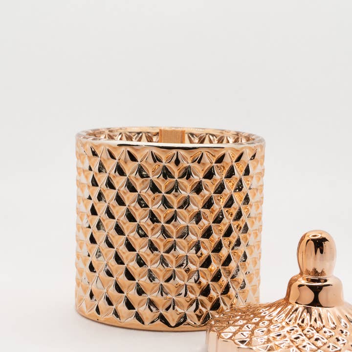 Basil & Neroli Luxury Soy Lidded Candle Wooden Wick for wholesale by Fearless Luminosity