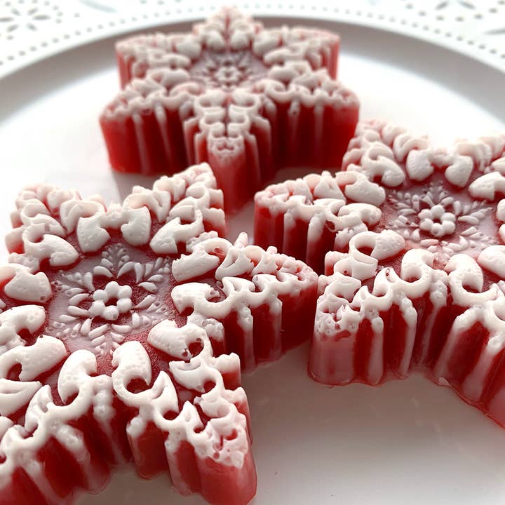 Poppy & Thyme - Wholesale Bar Soap - Cranberry Rhubarb Snowflake Soap1