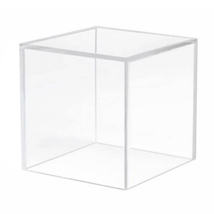 Empty Acrylic Cube Display with signs | Gem Collection for wholesale by Cait + Co