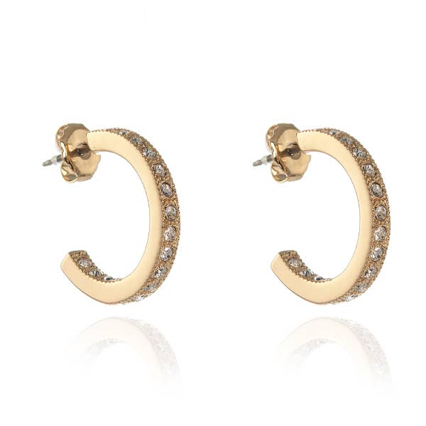 Créoles Cachet Saga 18 mm en métal doré 18 carats pour la vente par Cachet London