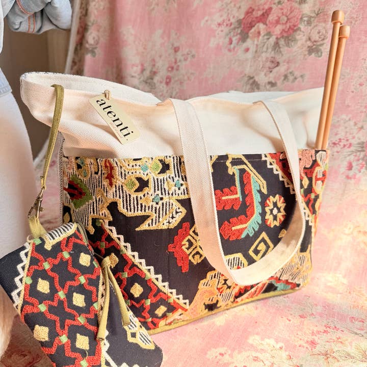 Atenti - Wholesale Tote Bag - Women's - The Sew Crewel Project Tote-Lg, Needle Arts/Craft Carryall, USA Handmade4