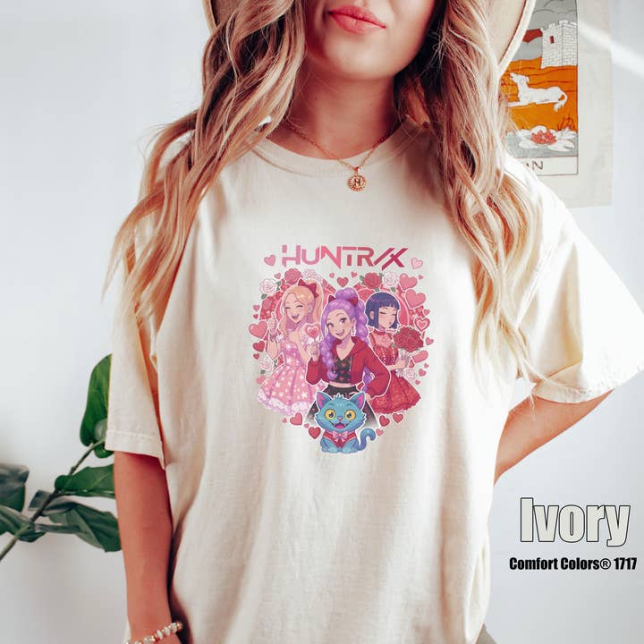 Comfort Colors Huntrix Heart Tee, Happy Valentine's Day Tee for wholesale by Teedico