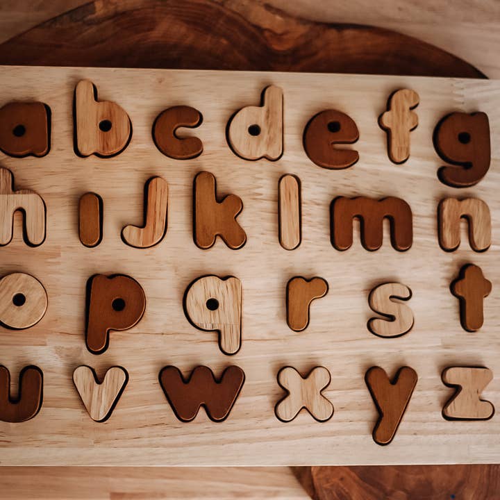 Natural Lowercase Puzzle for wholesale by Q Toys