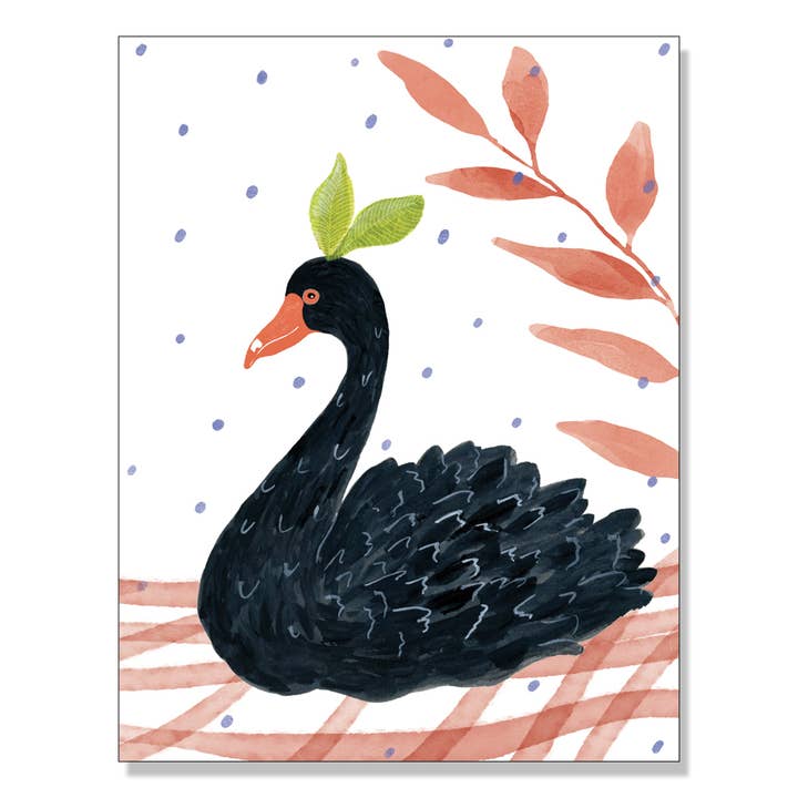 Luna Swan Grußkarte für den Alltag von Karen Christine Eide für den Großhandel von Karen Eide Studios